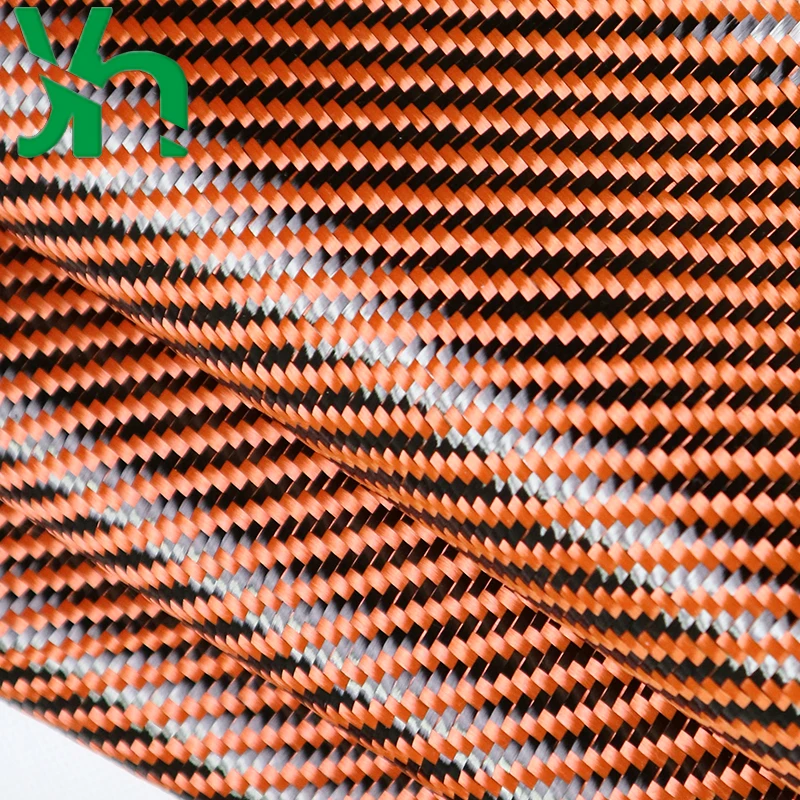 

3K 240gsm Orange Black Carbon Fiber Car Modified Body Yacht Hull Reinforcement Drone frame panel, DIY handmade craft fabric