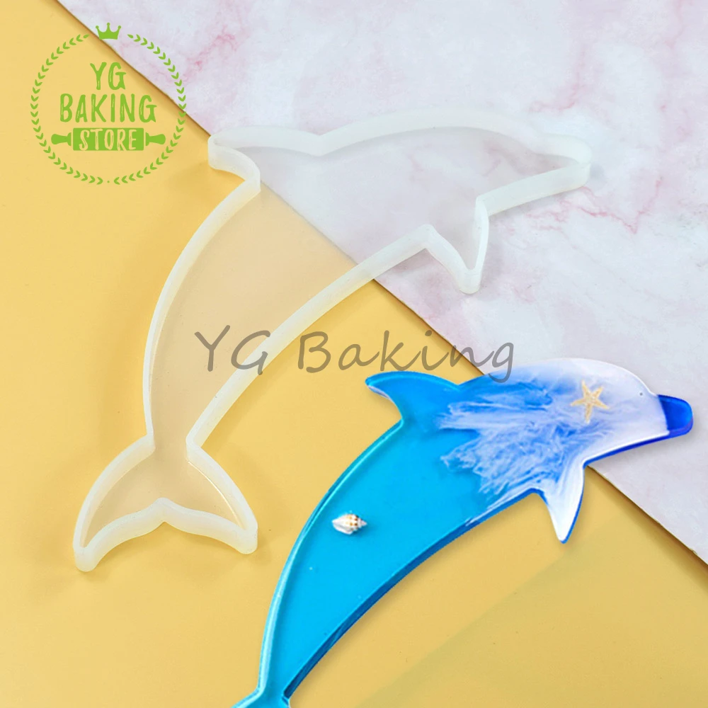 New Arrival Ocean Series Dolphin Epoxy Silicone Mold Resin Chocolate Cake Mould Cake Decorating Tools Kitchen Bakeware