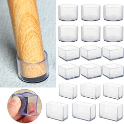 4Pcs Rubber Square Rectangle Floor Protector Pads  Leg Caps Table Foot Dust Cover Socks Pipe Plugs Furniture Leveling Feet