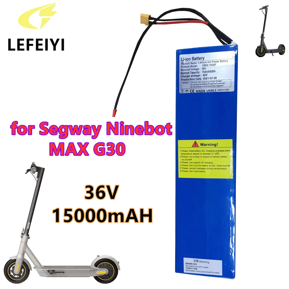 36V 15000mAH 540wH 18650 LI-ION Battery Pack for Segway Ninebot MAX G30 Electric Scooter Special