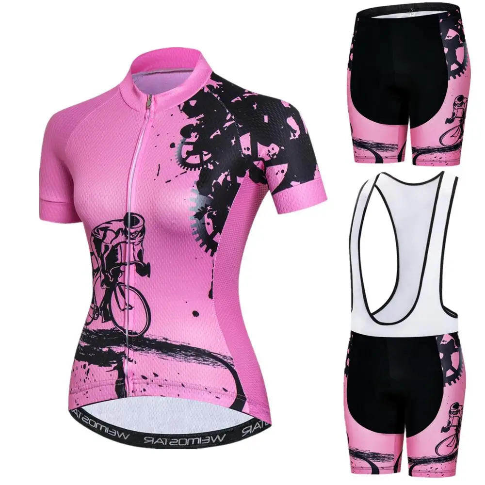 

Cycling Jersey Set For Women Summer Bicycle Bib Shorts Suit mtb Jersey Short Sleeved Mountain Bike Clothes Breathable Quick Dry