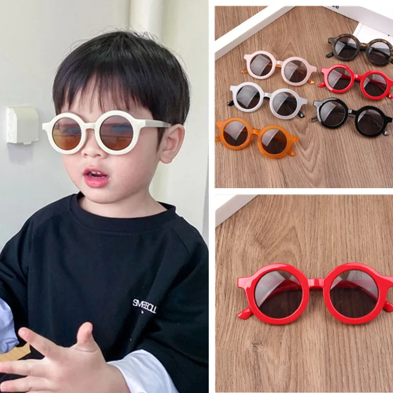 

1pcs Retro Round Frame Kids Sunglasses Baby Wild British Style Metal Eyewear Sunglasses Protection Goggles Accessories