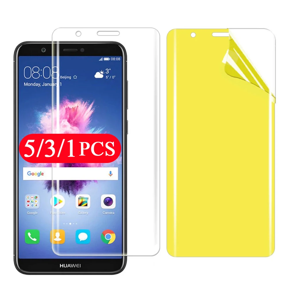 5-1Pcs soft full cover for huawei p smart plus 2018 pro 2019 Z S 2021 2020 hydrogel film phone screen protector Not Glass film