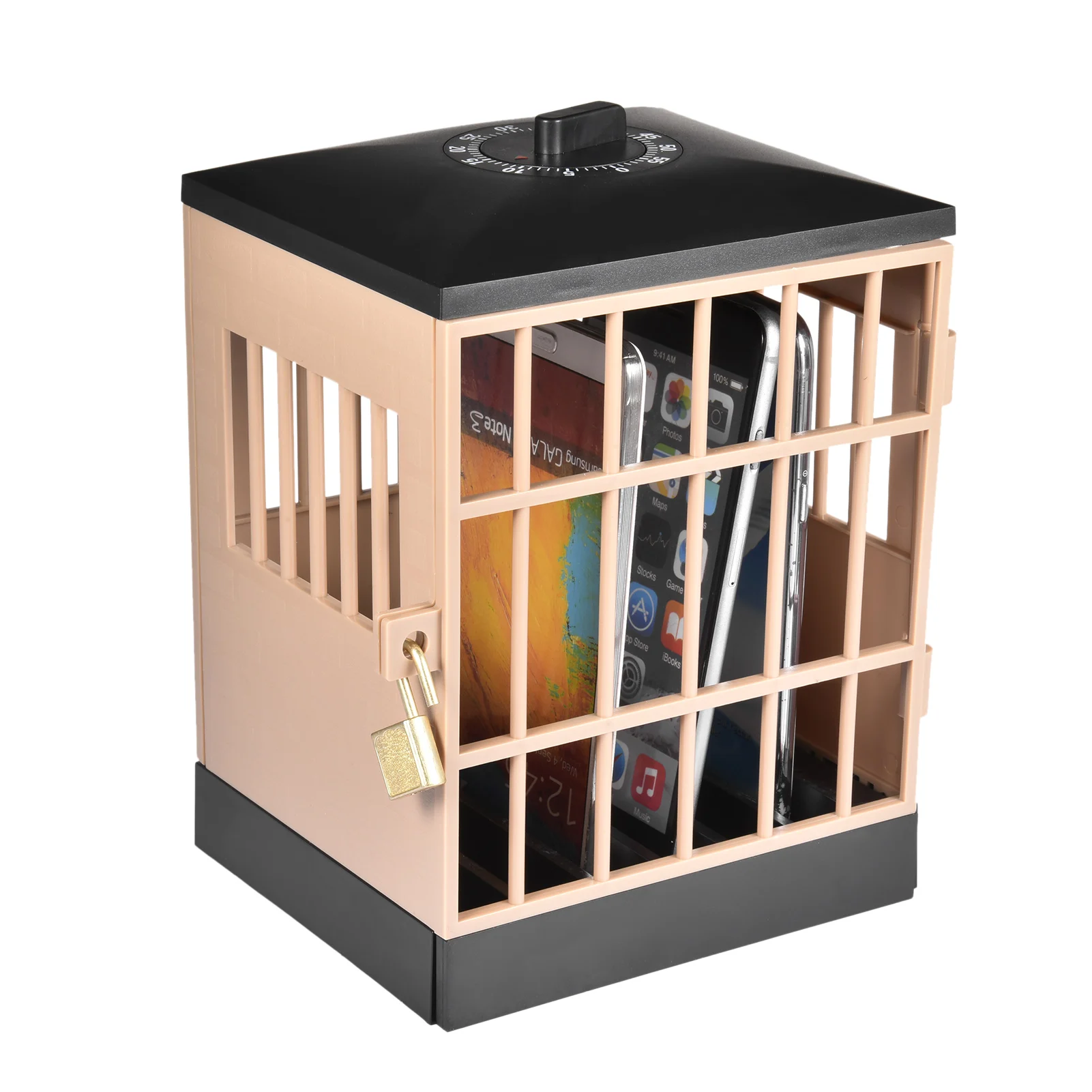 Mobile Phone Jail Cell Prison Lock Up Safe Smartphone Home Table Office Gadget Storage Organizer Organizador Cosmetic  Organizer