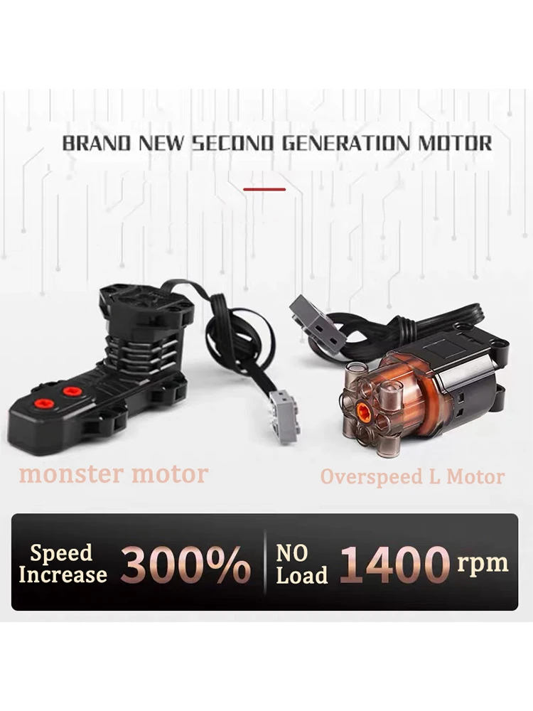 Technical Parts Building Blocks Multi Power Functions High Speed M XL L Servo Motor Monster Motors PF Model Sets Brick Toys