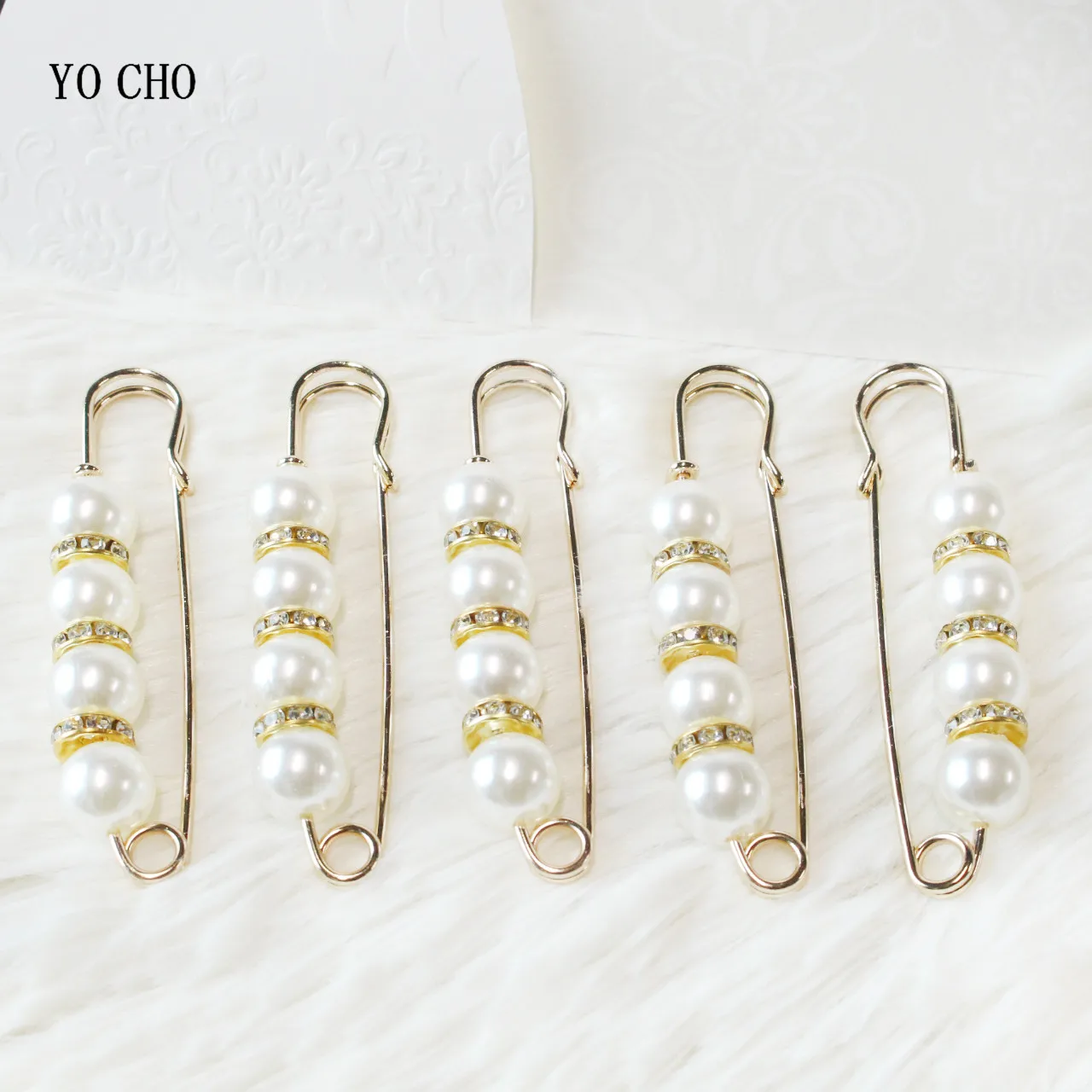 YO CHO – broche en métal avec perles pour femmes, 1 pièce, collier élégant, charmant, exquis, épingle à revers, à la mode, bijoux, accessoires pour vêtements de fête