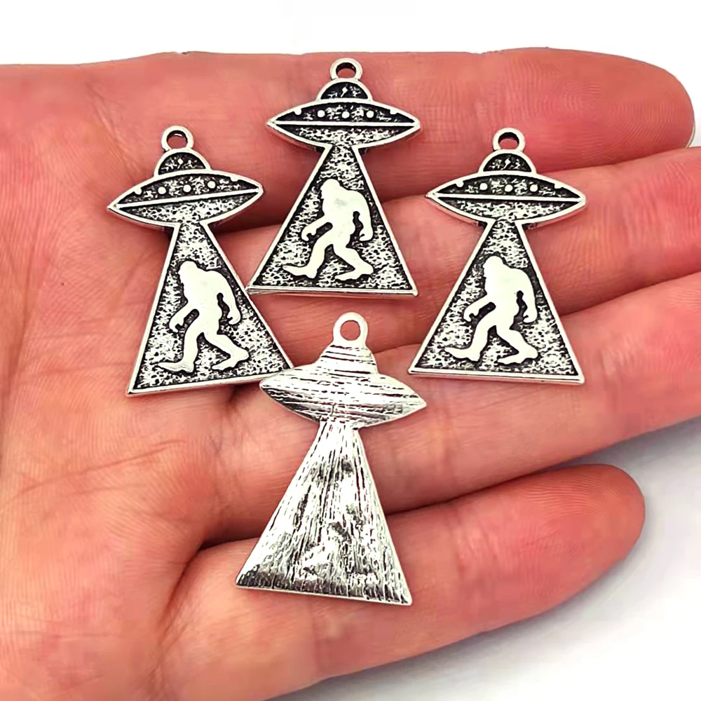 

50pcs DIY Sasquatch Bigfoot pendant charm Forest Alien Spaceship Science Fiction Mysterious charms Jewelry for women Accessories