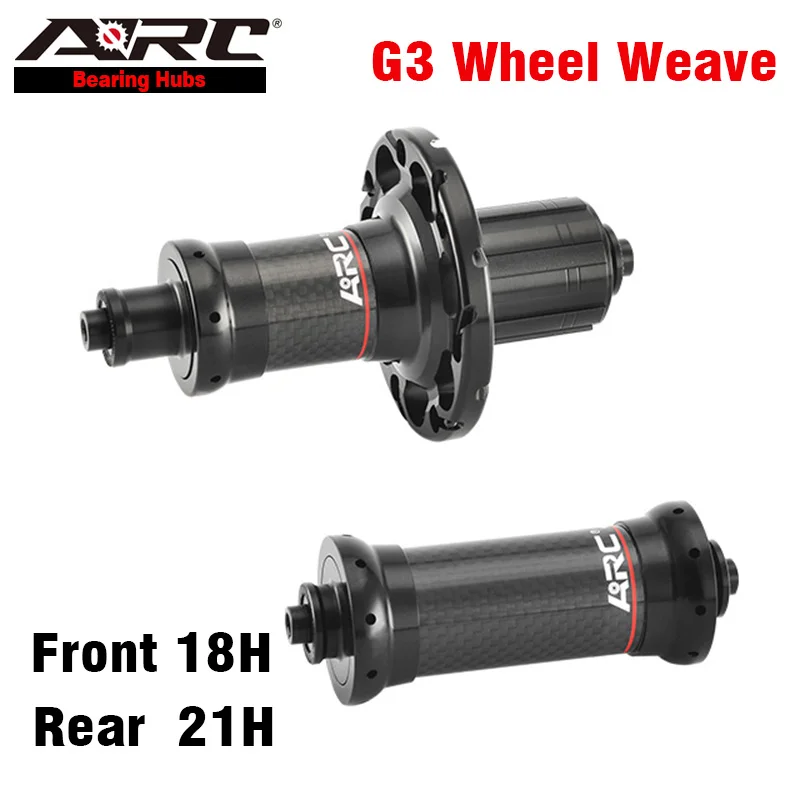 

ARC Carbon Road Hub Front 18Holes 100mm Rear 21Holes 130mm Straight Pull Bicycle Hub 6 pawls 72 clicks Bike Hub G3 Wheel weave