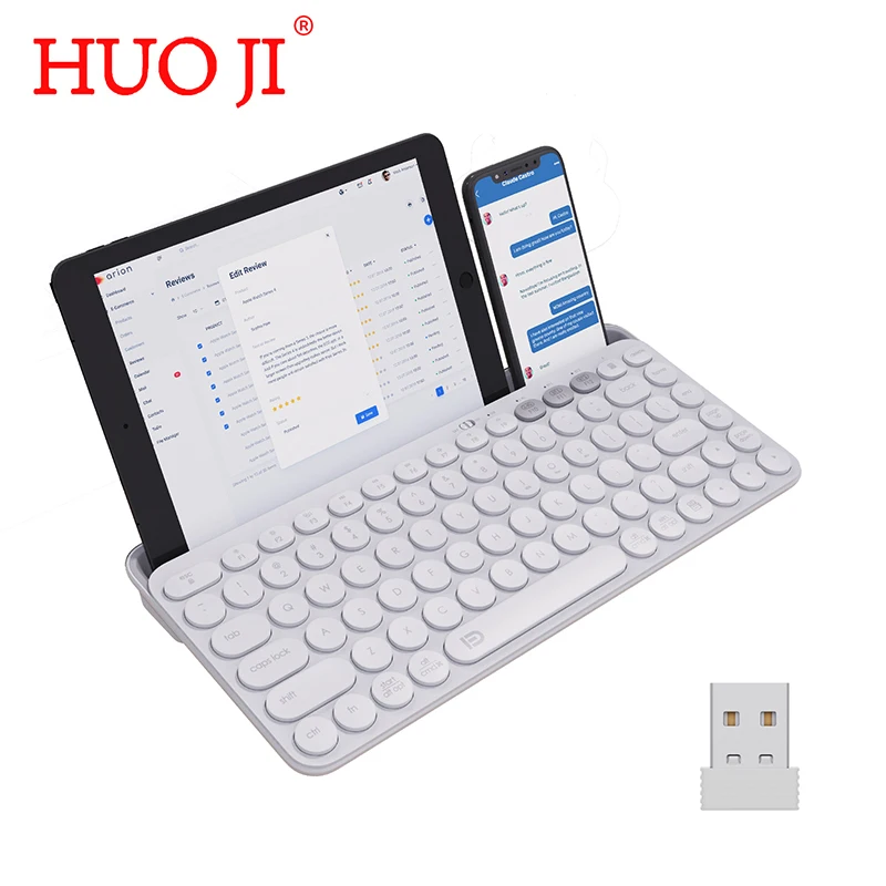 

HUO JI K931T Keyboard for iPad Tablet Wireless Keyboard for Xiaomi Samsung Huawei Android IOS Windows Bluetooth Keyboard