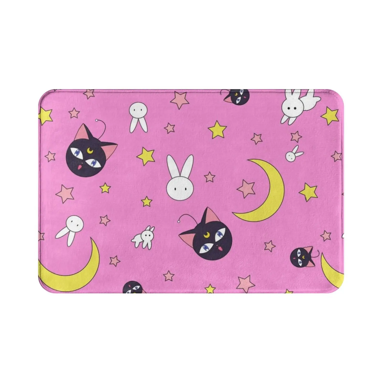 Cute Pattern Carpet Mat Rug Cushion Soft Non-Slip Anime Moon Cute Manga Usagi Kawaii Aesthetic