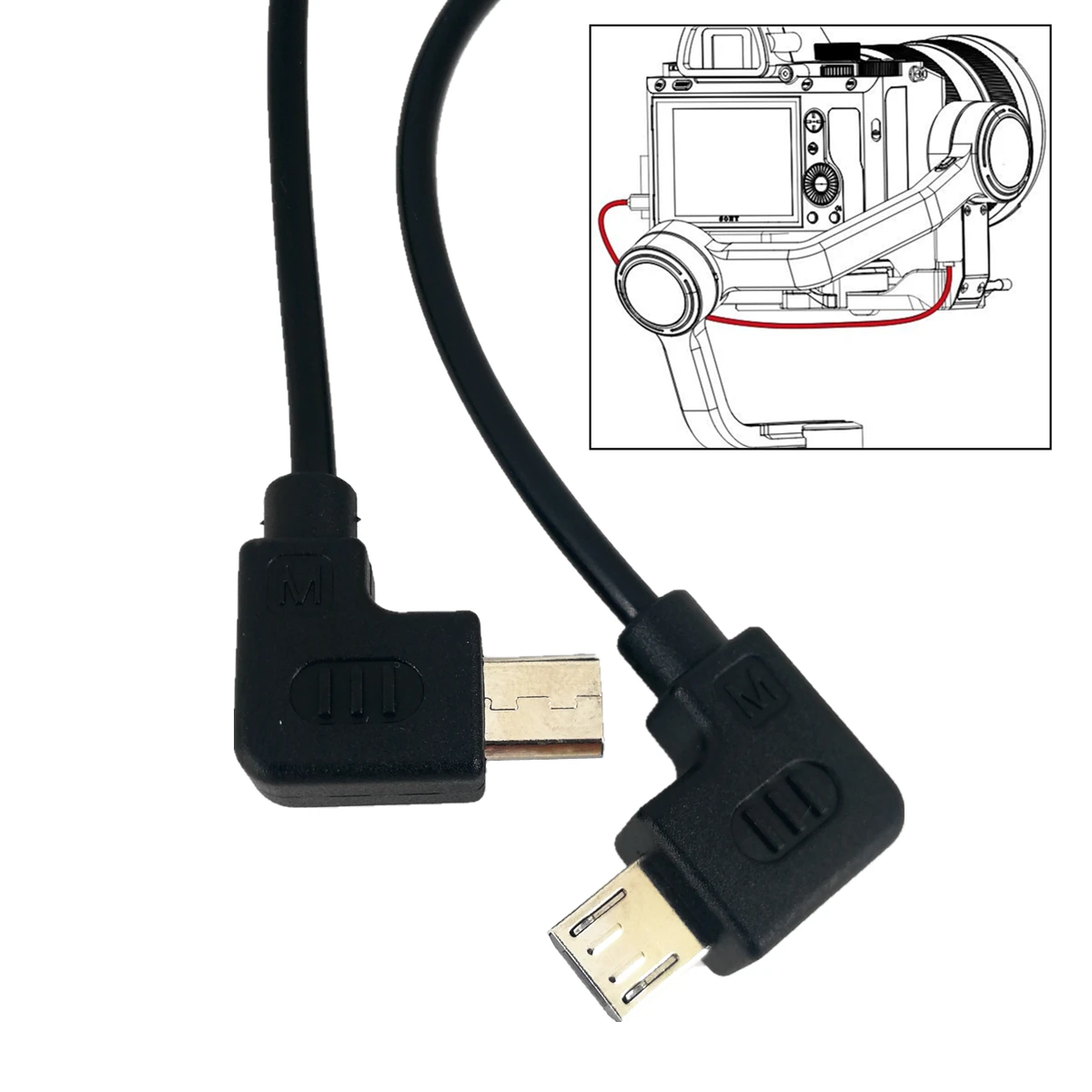 Micro USB to Micro USB Camera Control Cable for ZHIYUN Crane2 Weebill-S & Canon 5D Mark IV 5DS 90D Nikon D850 Z50 ZW-Micro-002