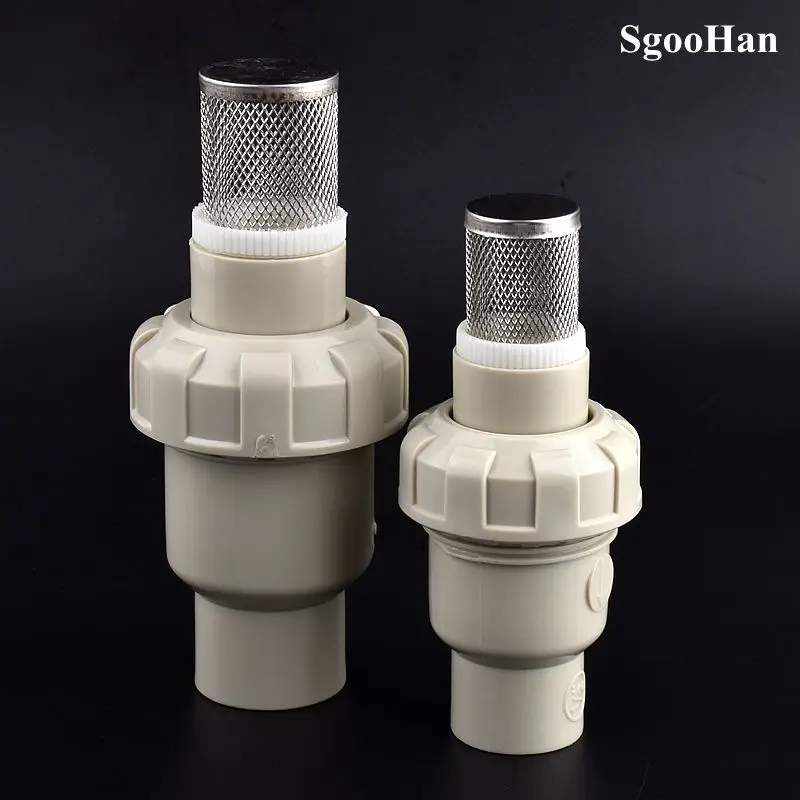 

1~5 pcs PPH 1/2~2 Inch Ball Type Dense Mesh Bottom Valve Single Female Thread Terminal Check Valve Aquarium Fish Tank Adapter