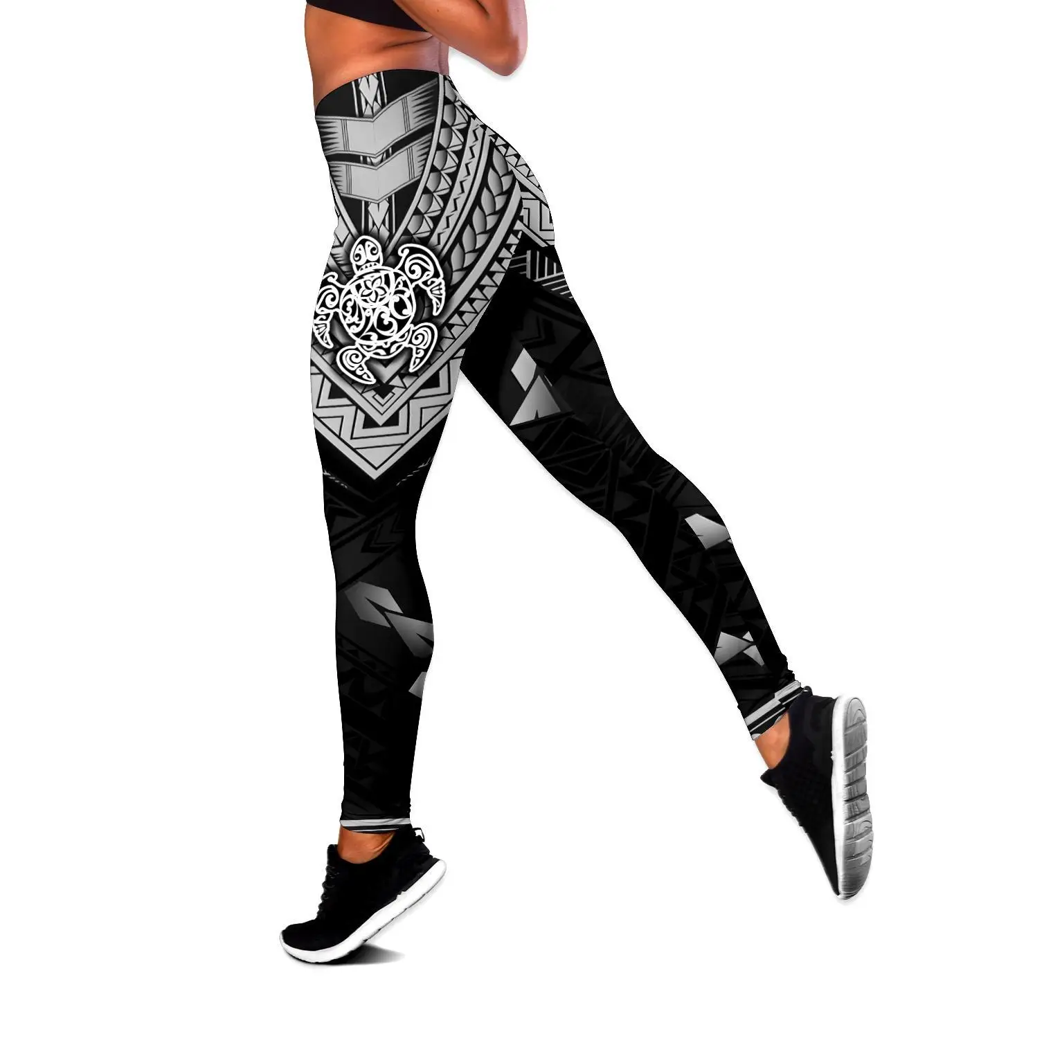 Pohnpei Amazing Polynesian Turtle Hibiscus 3D All Over Printed Legging & Tank top Sexy Elastic Female Skinny Leggings DDK33