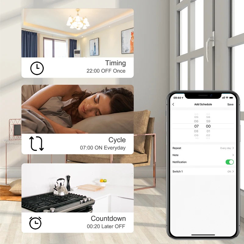 Avoir Wifi Module Smart Life 2Way Switch Relay Tuya Smart Home Control Circuit Breaker Sensor Switch Work With Alexa Google Home