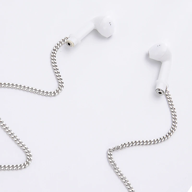 Teamer Basic Chain for Airpods Anti-lost Bluetooth Wireless Headphone Chains Beads Metal Earphone Straps Necklace Accessories