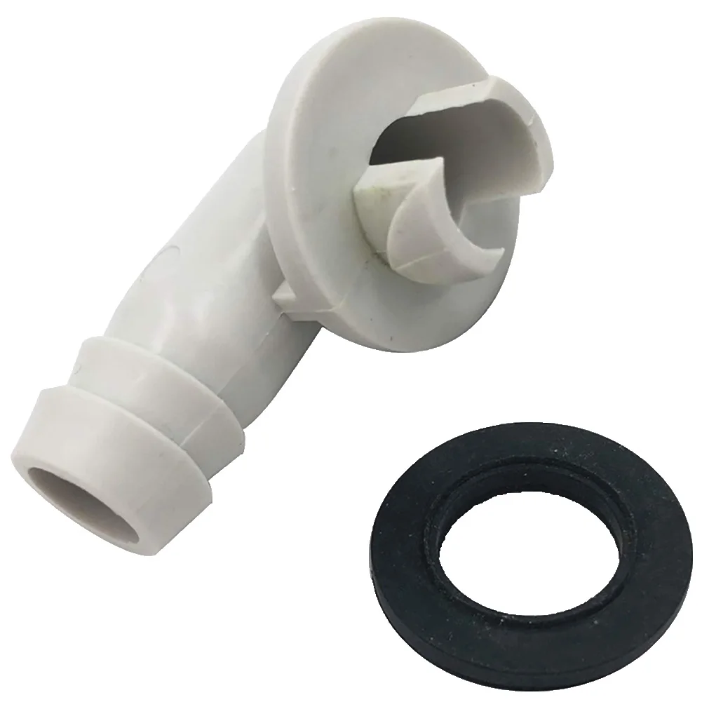 Plastic Air Conditioner AC Drain Hose Connector Elbow Fitting with Rubber Ring