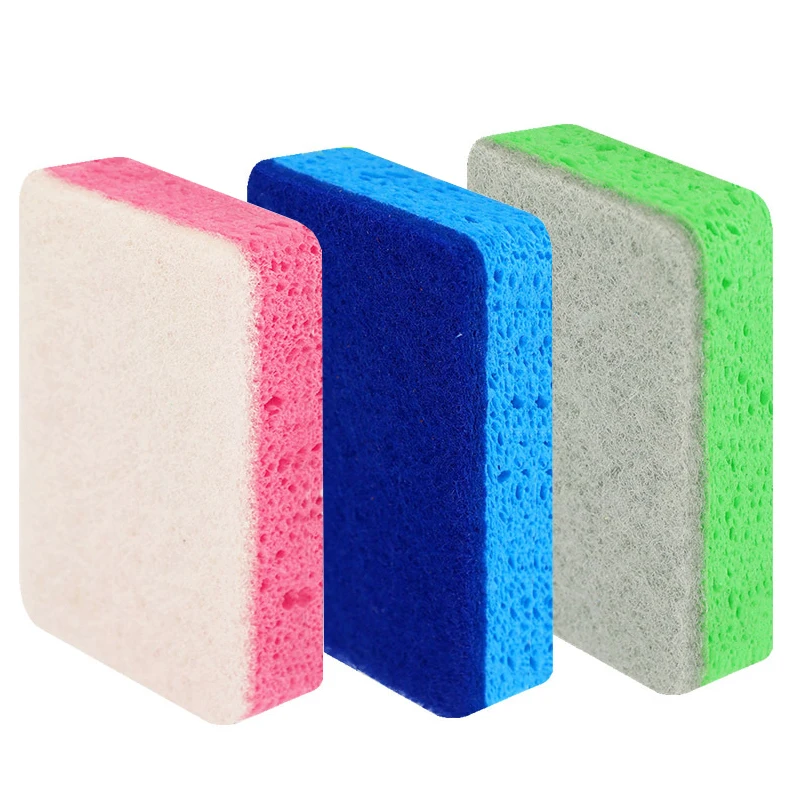 Washing Sponges For Dishes Rag For Kitchen Composite Wood Pulp Cotton Nature Sword Oil-Free Cleaning Utensils
