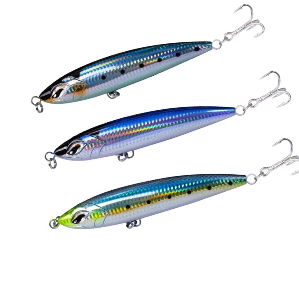 

NOEBY 9494 3pcs/LOT Big Top-water pencil fishing lure 58g/16cm 86g/19cm 3D eyes artificial bait Fishing Lures For Trolling