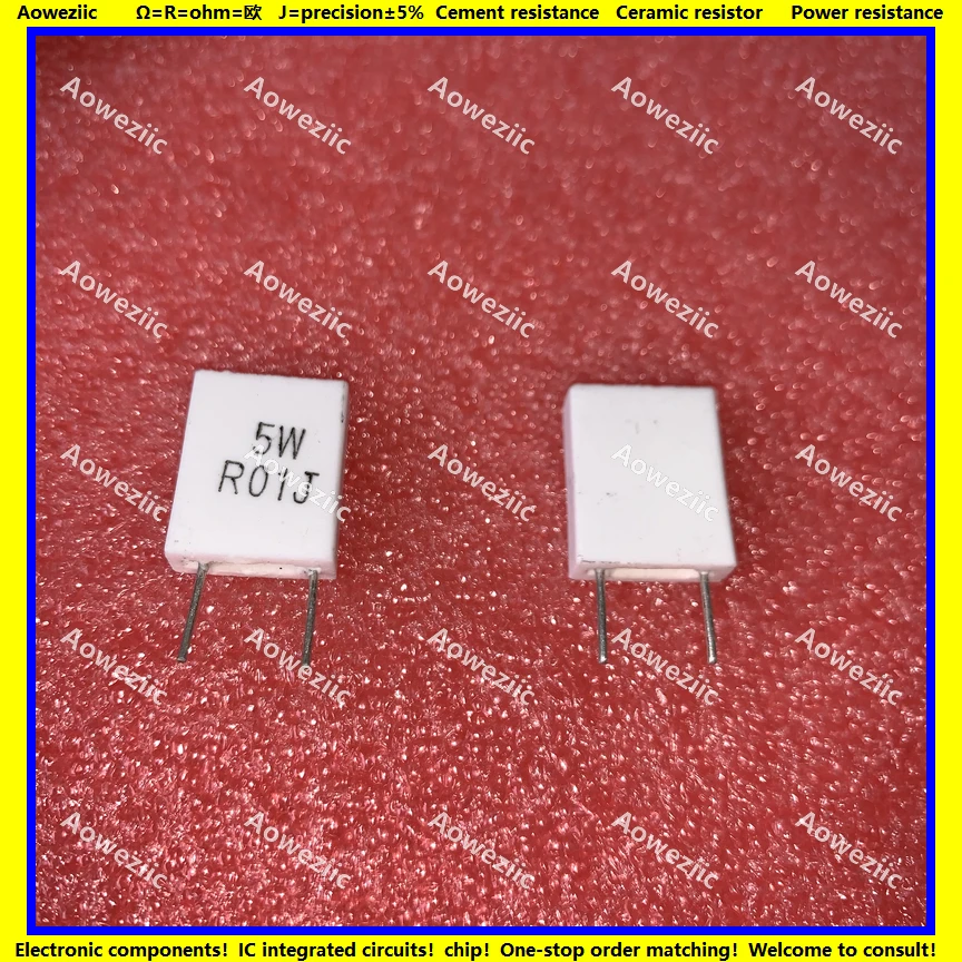 

10Pcs Inductionless Cement Resistor 5W 0.01 ohm 0.01 R 5WR01J 5W0R01J Ceramic Resistance precision 5% Non-inductive Resistor