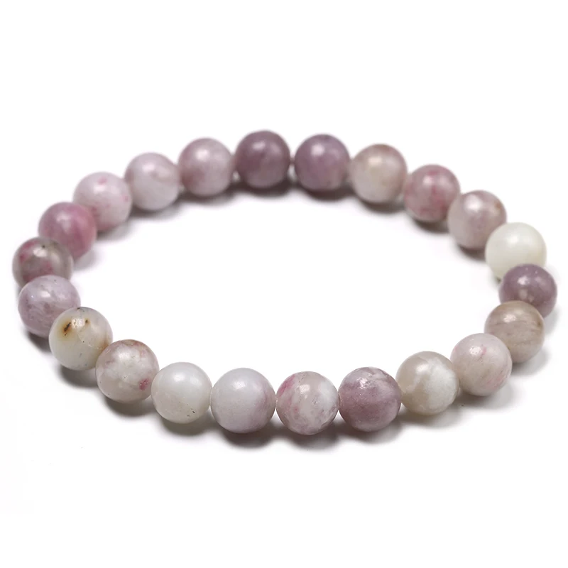 Natural Lepidolite Bracelet Bracelet Fashion Strand Jewelry Cleansing Healing Stone Bracelets Handmade Wrist Accessories