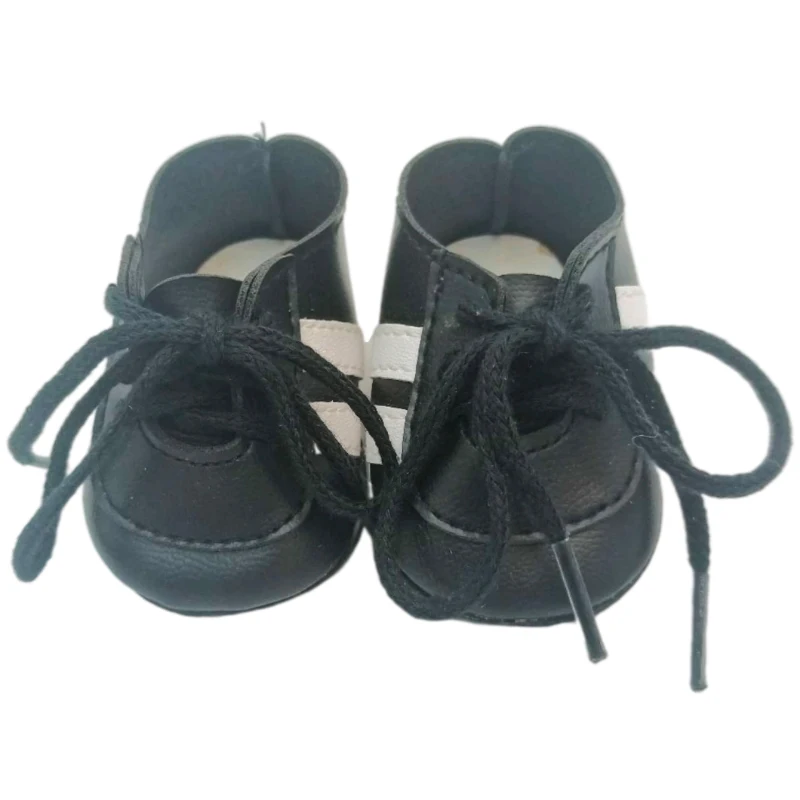 Sport Doll Shoes fit for 43CM  Reborn Baby Doll black football Shoes for  baby doll