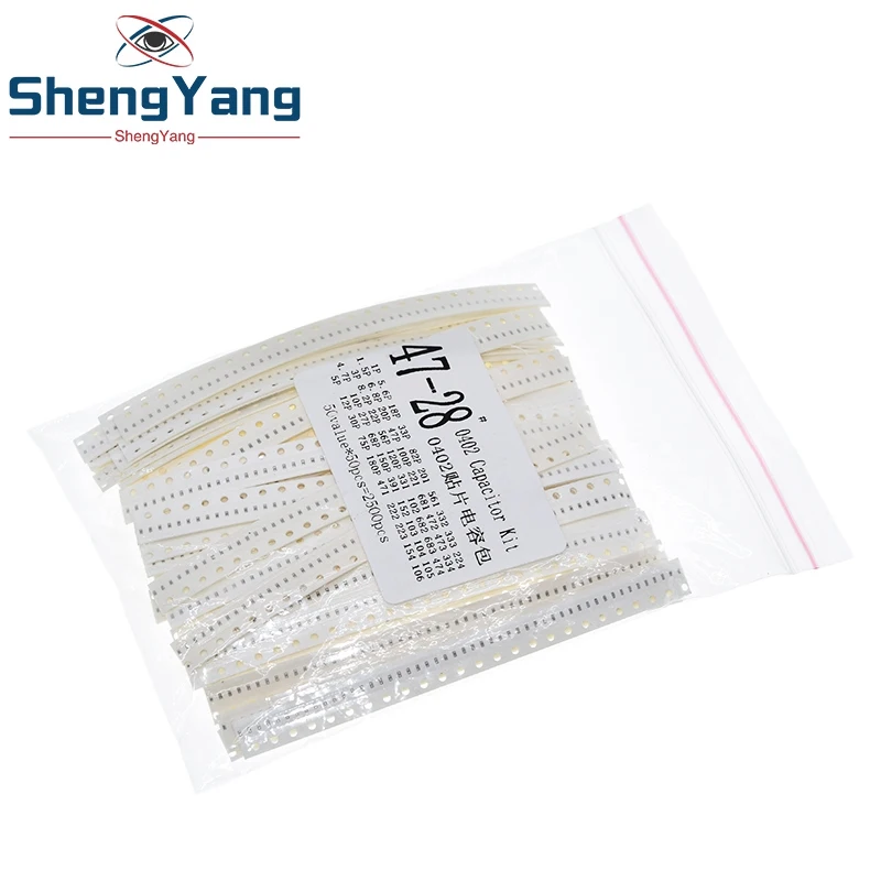 TZT 0402 SMD Ceramic Capacitor Assorted Kit 1pF~10uF 50values*50pcs=2500pcs Chip Ceramic Capacitor Samples ki