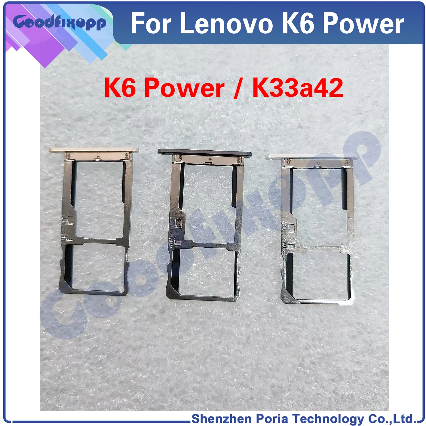 For Lenovo K6 K33a48 K33b36 K6Power SIM Card Tray Slot Holder Adapter Socket Repair Parts For K6 Power K33a42 Sim Tray Holder