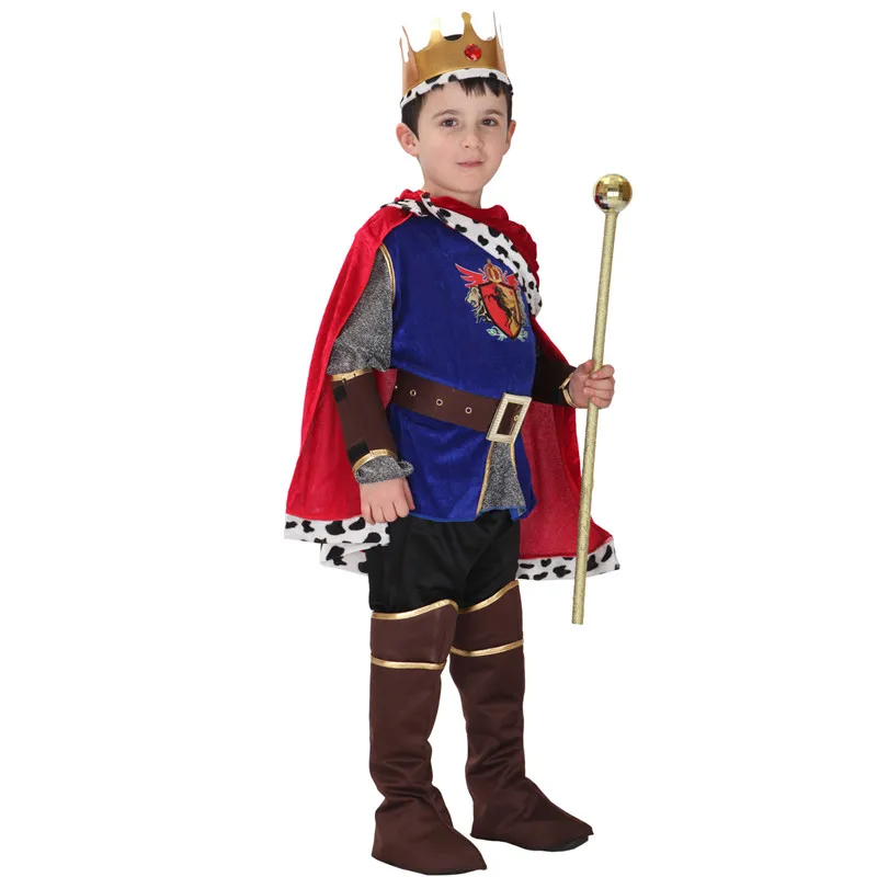 M-XXL cuentos de hadas chico niños europeo Edad Media rey Cosplay niños Halloween disfraz de Príncipe carnaval Purim desfile vestido de fiesta