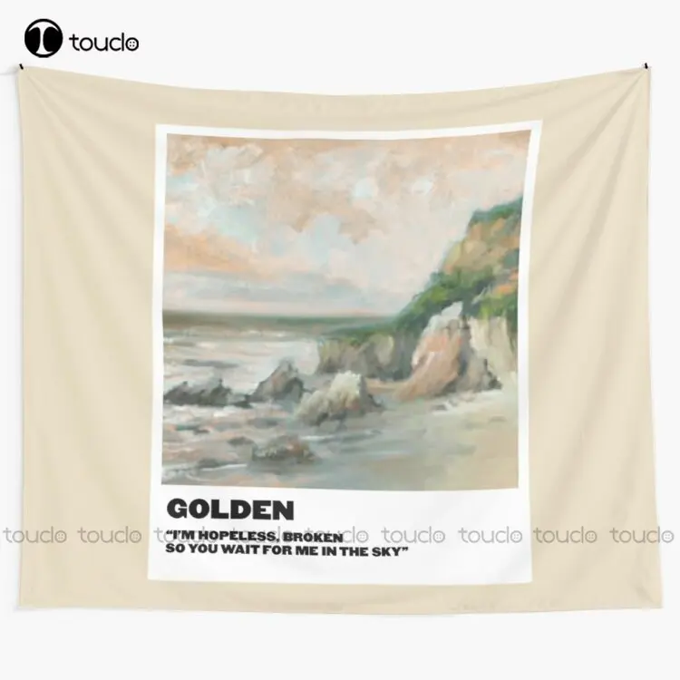 Golden Polaroid Tapestry Art Tapestry Wall Hanging Tapestry Wall Hanging For Living Room Bedroom Dorm Room Home Decor Funny Wall