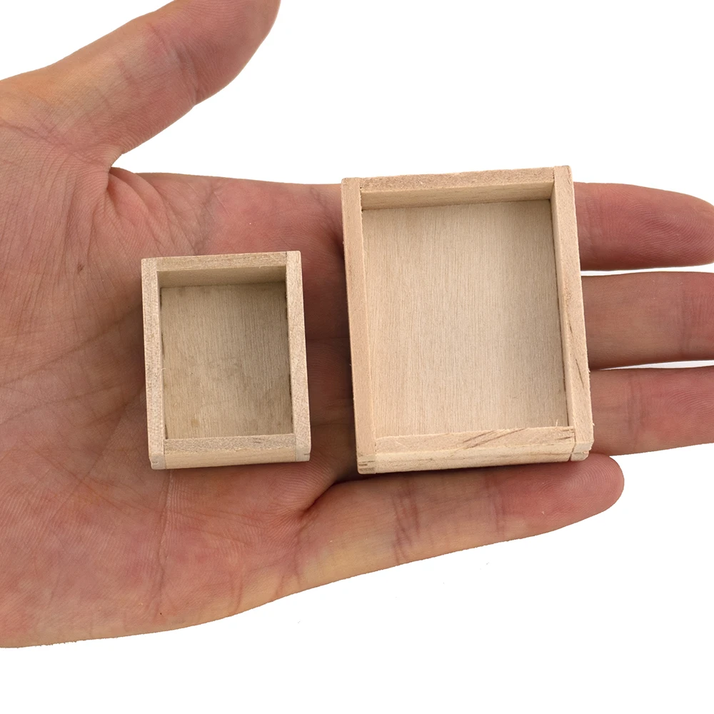 1/12 puppenhaus Miniatur Zubehör Mini Holz Box Simulation Lagerung Box Modell Spielzeug für Puppe Haus Dekoration