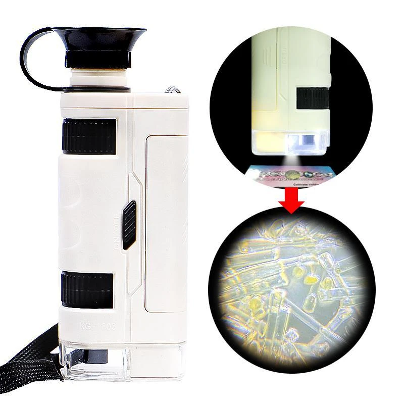 Mini Portable Handheld Microscope Plant Specimen Children's Science Experiment Magnifying Glass Popular Science Educational Toy