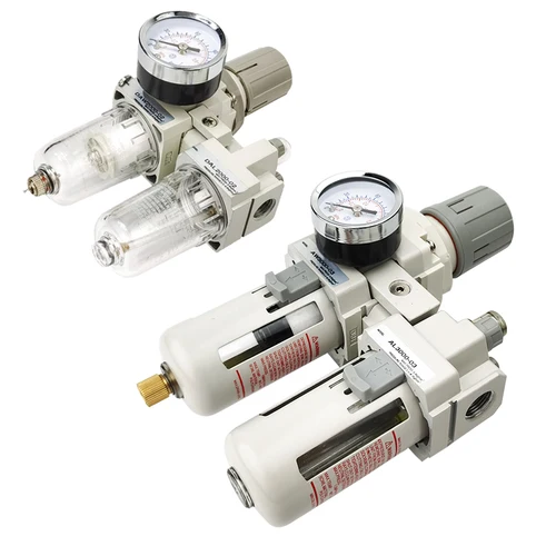 Imagen 2 del producto AC2010-02 AC3010-03 AC4010-04 Regulador de presión neumática Separador de agua y aceite Compresor de drenaje manual Filtro de aire Humedad