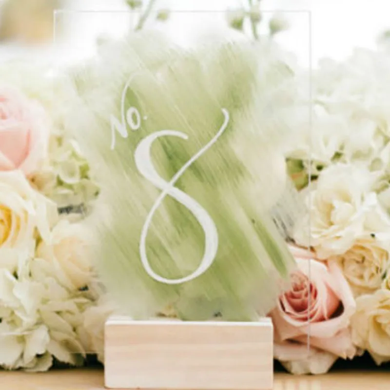 

Acrylic Wedding Table Numbers with Stand,Welcome Sign Custom Table Numbers for Party Wedding Decorations,Personalized Font Signs