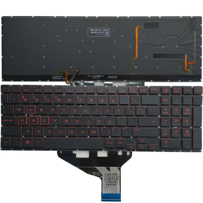 

New Backlit US/Russian Keyboard For HP OMEN 15-DH 15-DC Series TPN-C144 Q211 C143 RU Layout With Backlight