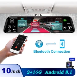 HGDO 4G 10 inch Car dvr  Dual lens rearview mirror Android 8.1 2+16G ADAS GPS Navigation Full HD Video registrar recorder Dashca
