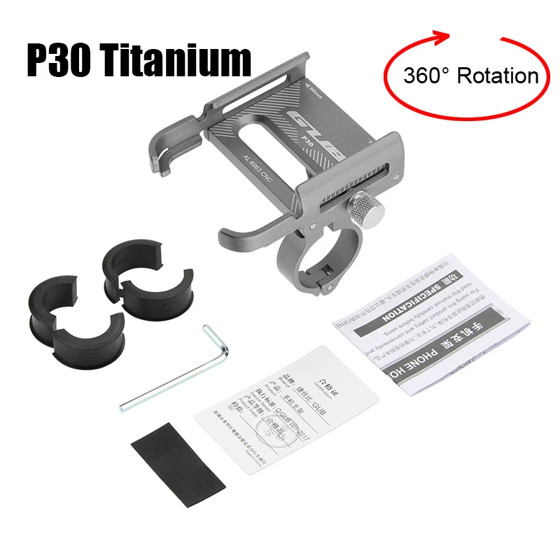 HSSEE Fahrrad-Telefonhalterung, CNC-Aluminiumlegierung 360° ° Rotierender MTB-Telefonhalter Fahrrad Moto Unterstützung Telephong Fahrradzubehör
