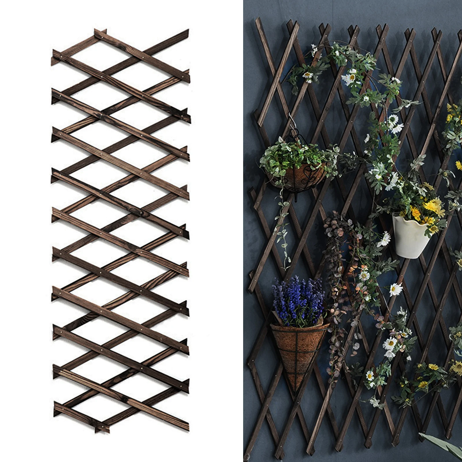 Expandable Garden Trellis Plant Support Lattice Fence Panel for Climbing Plants Vine Ivy Rose Cucumbers Clematis