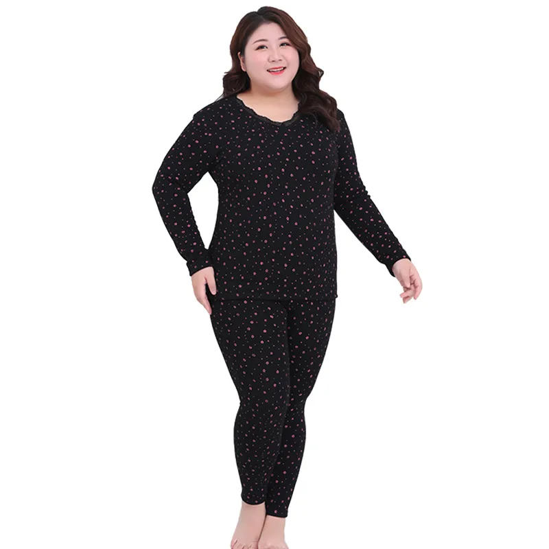 Women\'s Thermal Underwear Woman Winter Sets Plus Size Tops and Pants Two Piece At Home Suits Warm Long Johns Women Shaped Sets