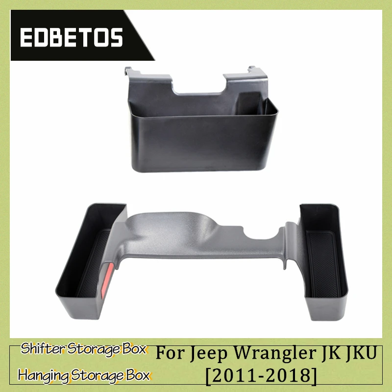 

2PCS Car Central Armrest Storage Box Container Holder Tray For Jeep Wrangler JK JKU 2011 2012 2013 2014 2015 2016 2017 2018