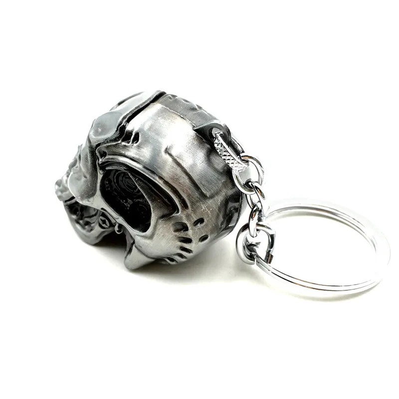 Movie Terminator Keychain Punk 3D Skull Head Key chains Keyring Metal Terror Punisher Skull Men Car Women Bag Pendant Jewelry