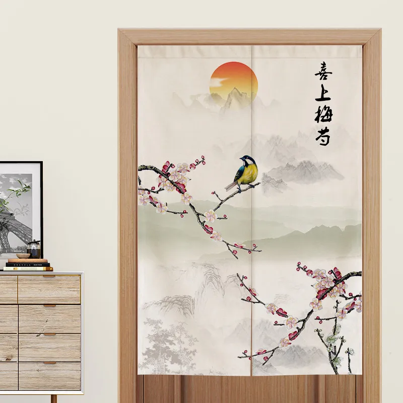 

Chinese Flower and Bird Door Curtain Home Feng Shui Curtain Living Room Bedroom Bathroom Toilet Kitchen Half Partition Curtain