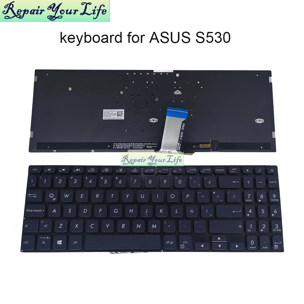 

French azerty keyboard backlit for Asus vivobook S15 S530 S530U S530FA S530UN PC backlight keyboards New 0KNB0 5610FR00 5111FR00