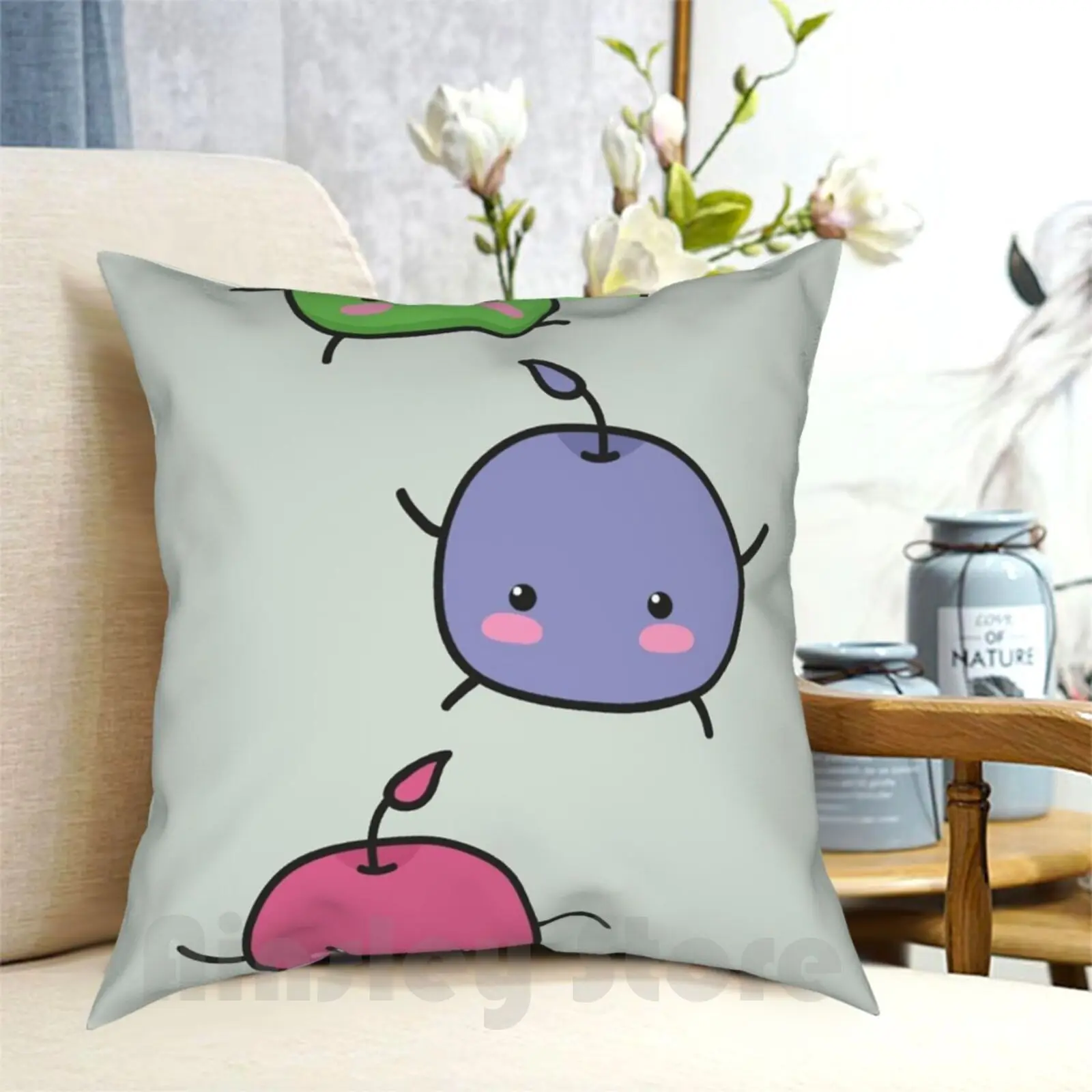 

Jumping Junimos Pillow Case Printed Home Soft DIY Pillow Cover Junimo Junimos Stardew Valley Cute Green Pink Purple Game