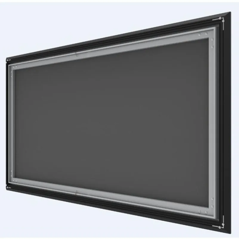 HKXYTSH  Anti-light Ultra Thin Frame Projection Screen 16:9 with Black Crytal Diamond Fabric Acoustic Transparent Woven screen