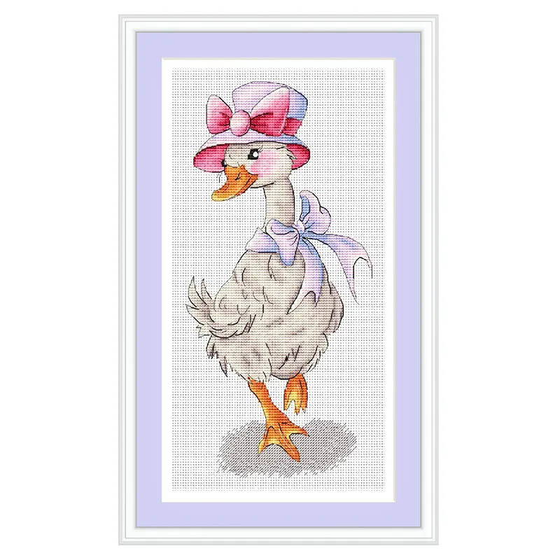 Precision Printing Kit A3308-3309 Cartoon Anime Mr. Goose Ms. Fishxx Cross Stitch Gentleman and Elegance