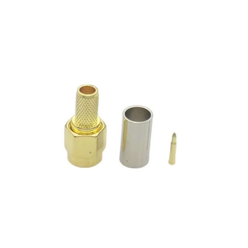 10Pcs SMA Connector Male Plug For RG58 LMR195 RG-400 RG-142 50-3 Coaxial Cable RF SMA Crimp Connector