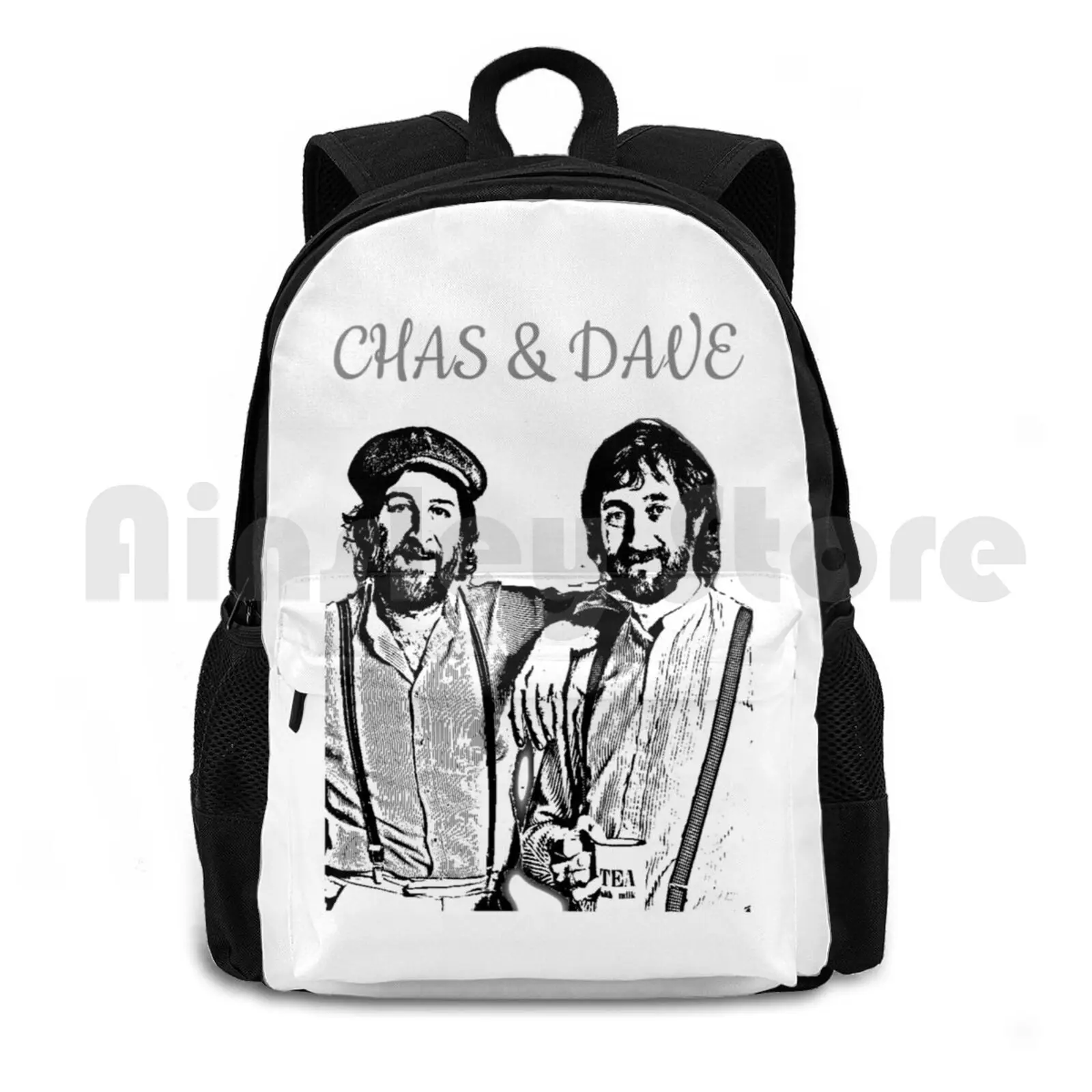 Classic British Outdoor Hiking Backpack Riding Climbing Sports Bag Chas Dave Music Band Margate Snooker Loopy Fun