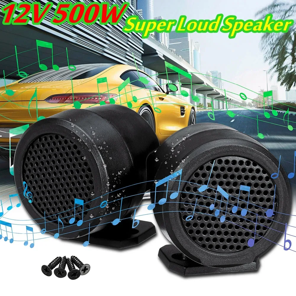 1Pair 12V 500W Car Round Super Power Loud Audio Speaker Tweeter Loudspeaker Car Motorcycle Audio Audio Speaker