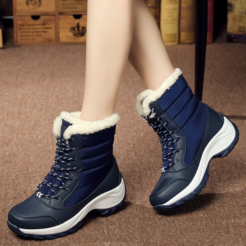 Winter Snow Boots Women Non-slip Black Keep Warm Ankle Boots for Woman Platform Waterproof Shoe Plus Size Thigh High Boots Botas