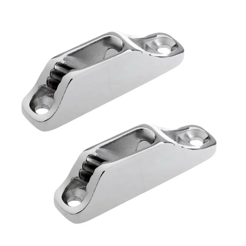 

2 Pcs Boat Marine 316 Stainless Steel 70mm*17mm Rope Clam Cleat Fits 6mm Replacement Yacht